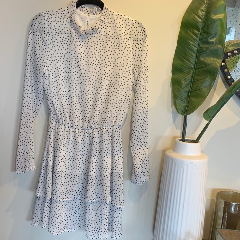 Missguided exclusive polka dot tiered dress